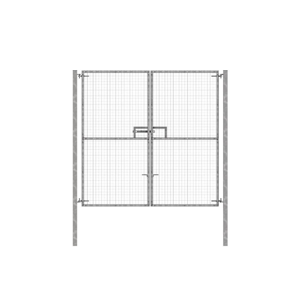 Double Site Access Gate Kit 2.4H x 2.46mGalvanised Finish Concrete-In