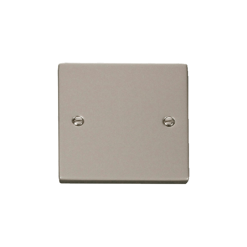 Click Deco Blank Plate 1 Gang Pearl Nickel