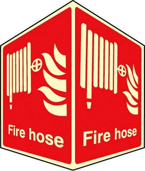 Fire hose reel  -  projecting sign photoluminescent