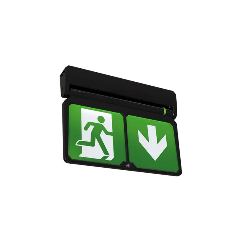 Ansell Adler Maintained / Non-Maintained Emergency Exit Sign Black