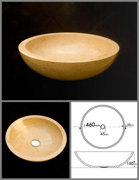 Travertine Egg Sink (66E)