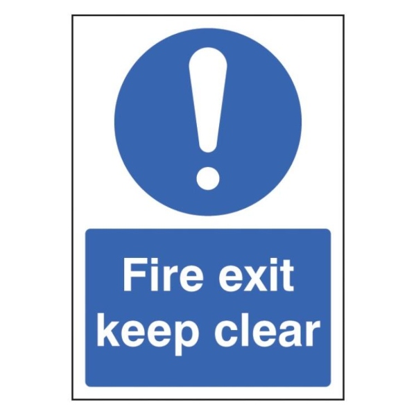 Fire Exit Keep Clear - A4 Rigid Plastic