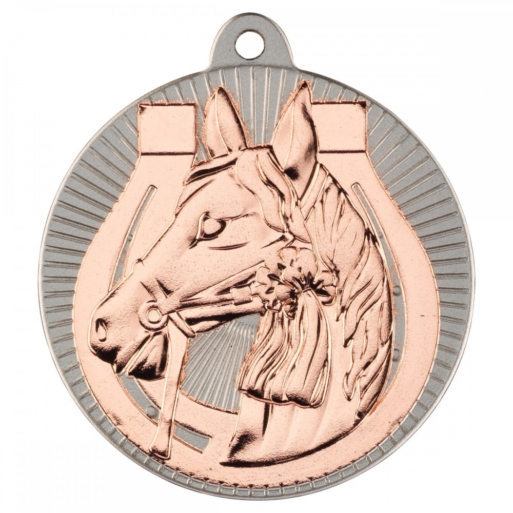 2 Tone Equestrian Bronze Medals - 50mm