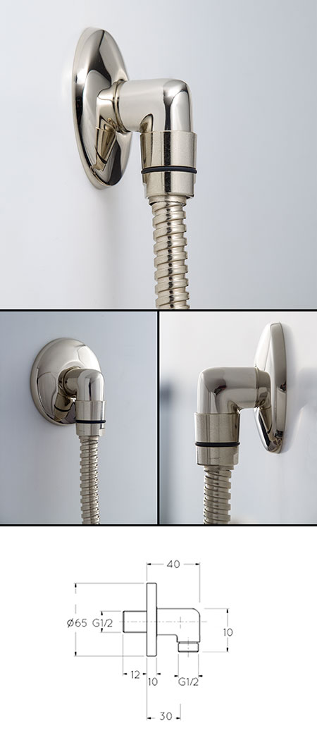 Nickel Classic Shower Wall Elbow (49PP)