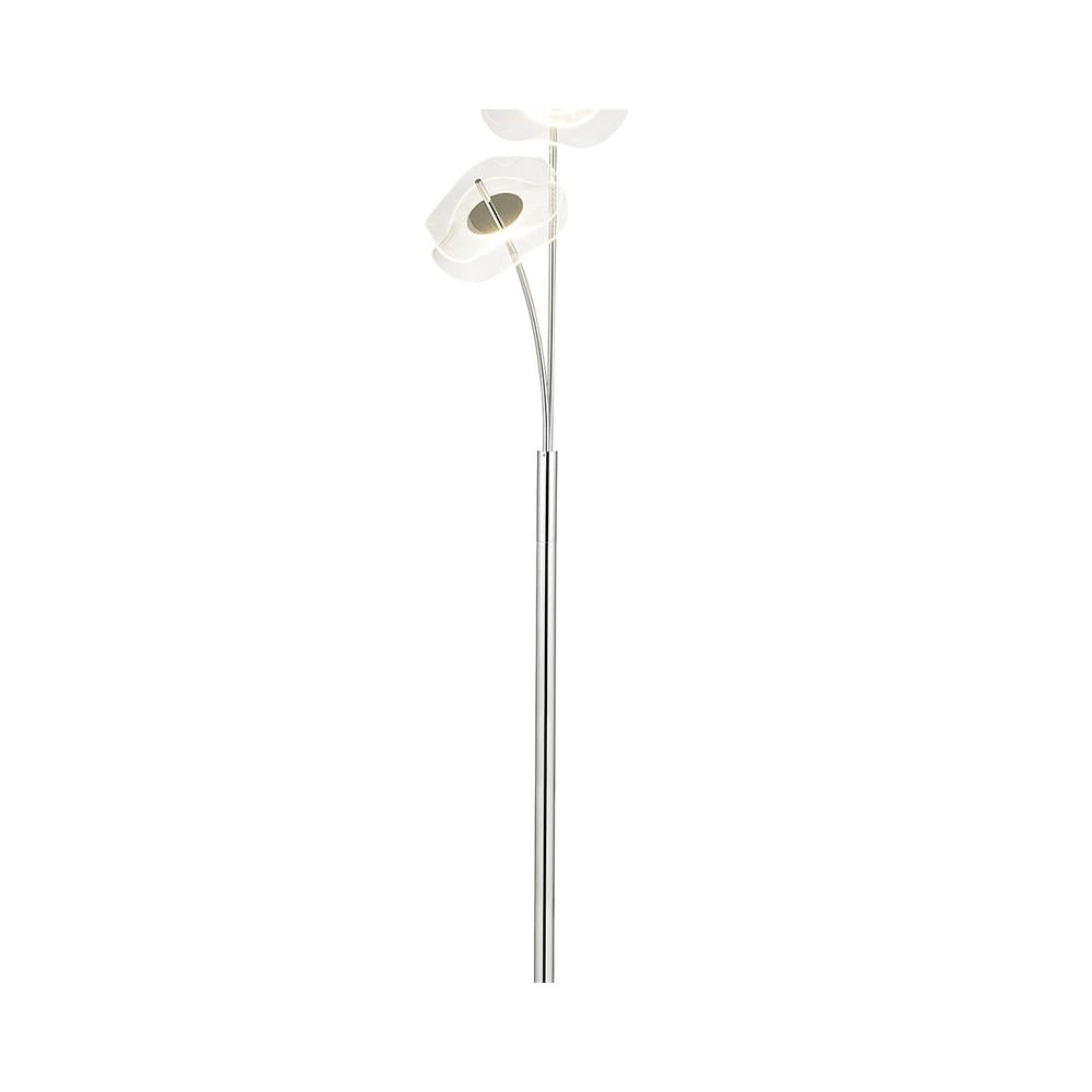 Luxuria Lacquer Floor Lamp 2x6W LED 4000K 920lm Polished Chrome