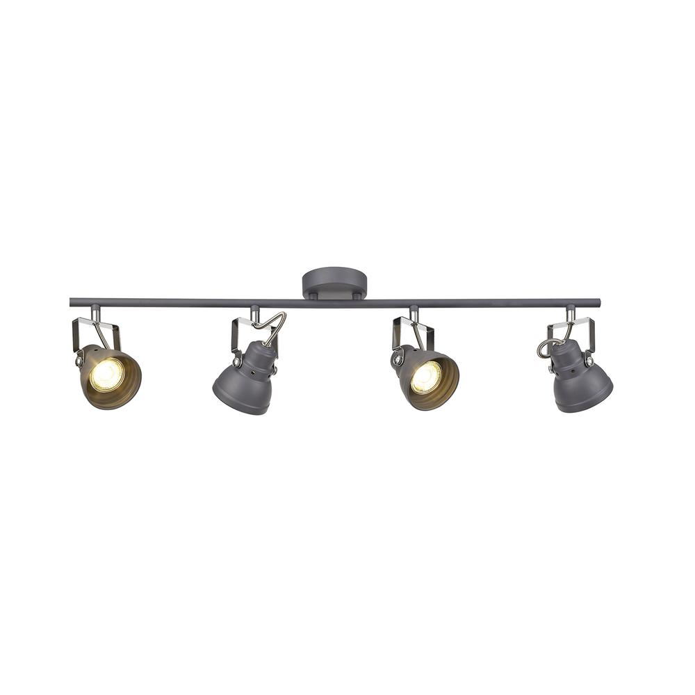 Luxuria Praxis Adjustable Linear Bar Spotlight 4xGU10 (Max 10W LED) Matt Grey/Polished Chrome