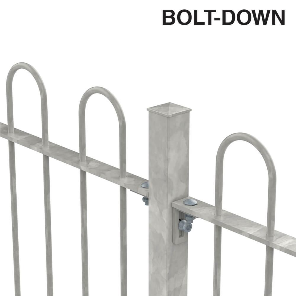 1200mm Bow Top Bolt Down Fence p/m1200mm x 12mm Bars - Galvanised