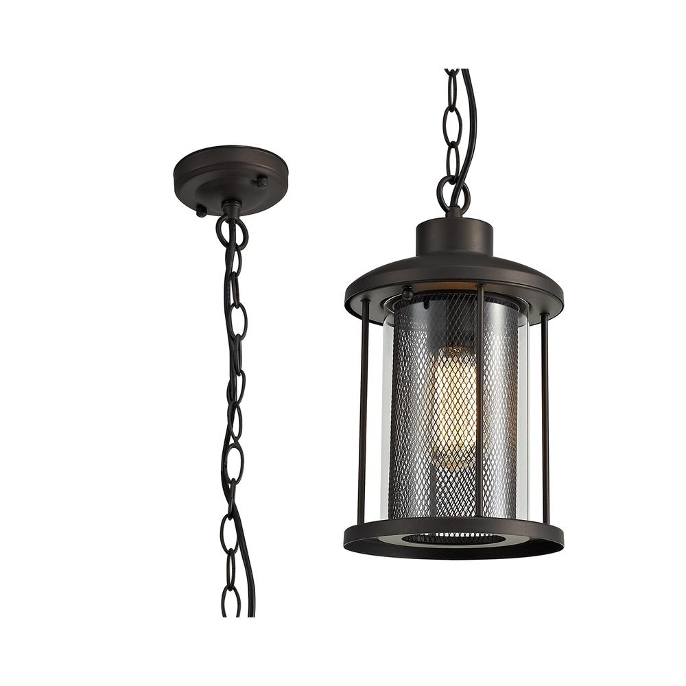 Luxuria Soleil 18cm Pendant Light E27 Antique Bronze/Clear Glass IP54