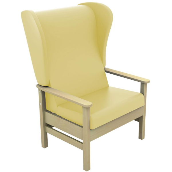 Atlas High Back Bariatric Arm Chair with Wings - Beige