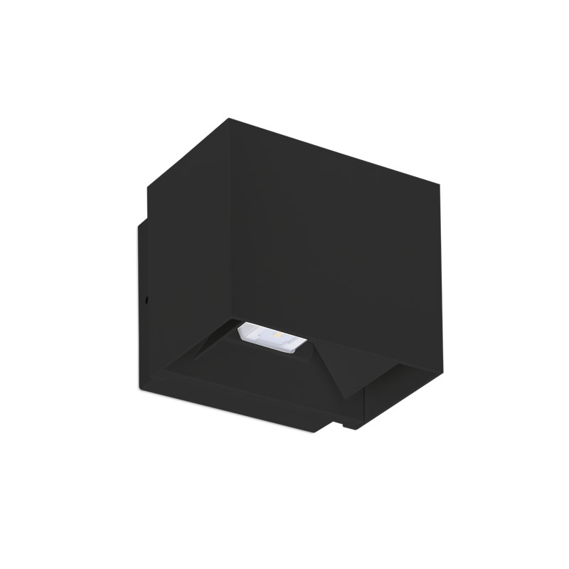 Aurora 10W IP65 Single Multi-Directional Wall Light Black