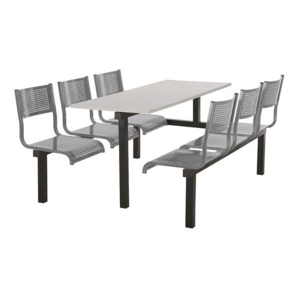 CU93 - 6-Seater Barrett Canteen Unit - 1 Way Access, Silver, Grey