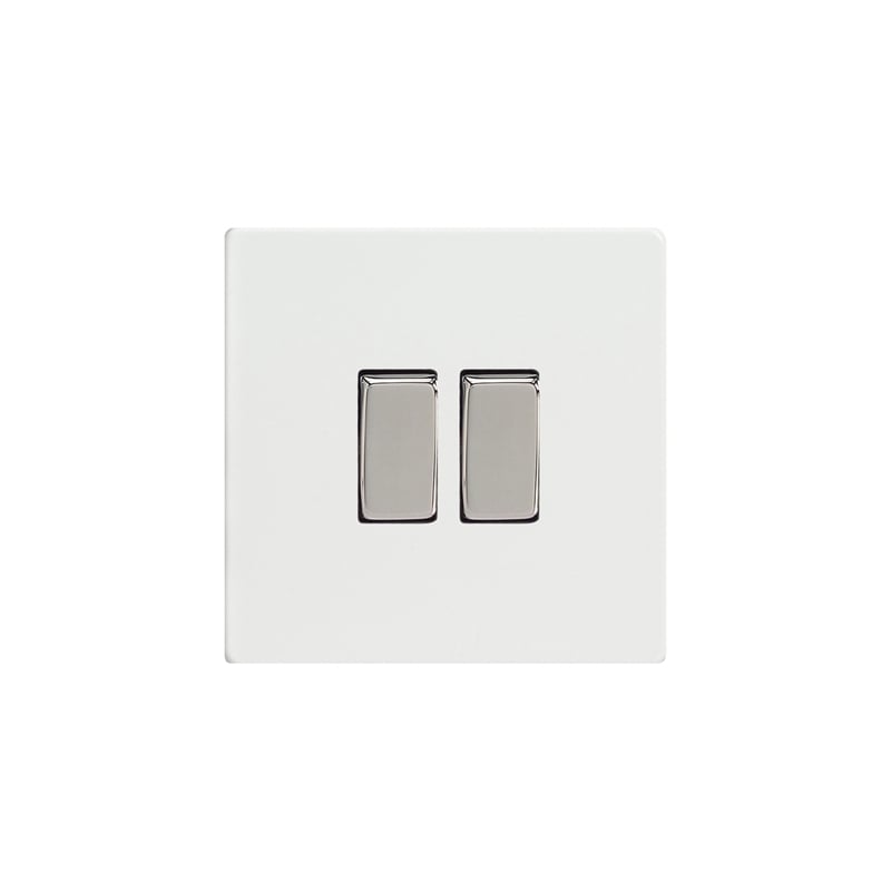 Varilight Screw Less Flat Plate Switch 2G Premium White