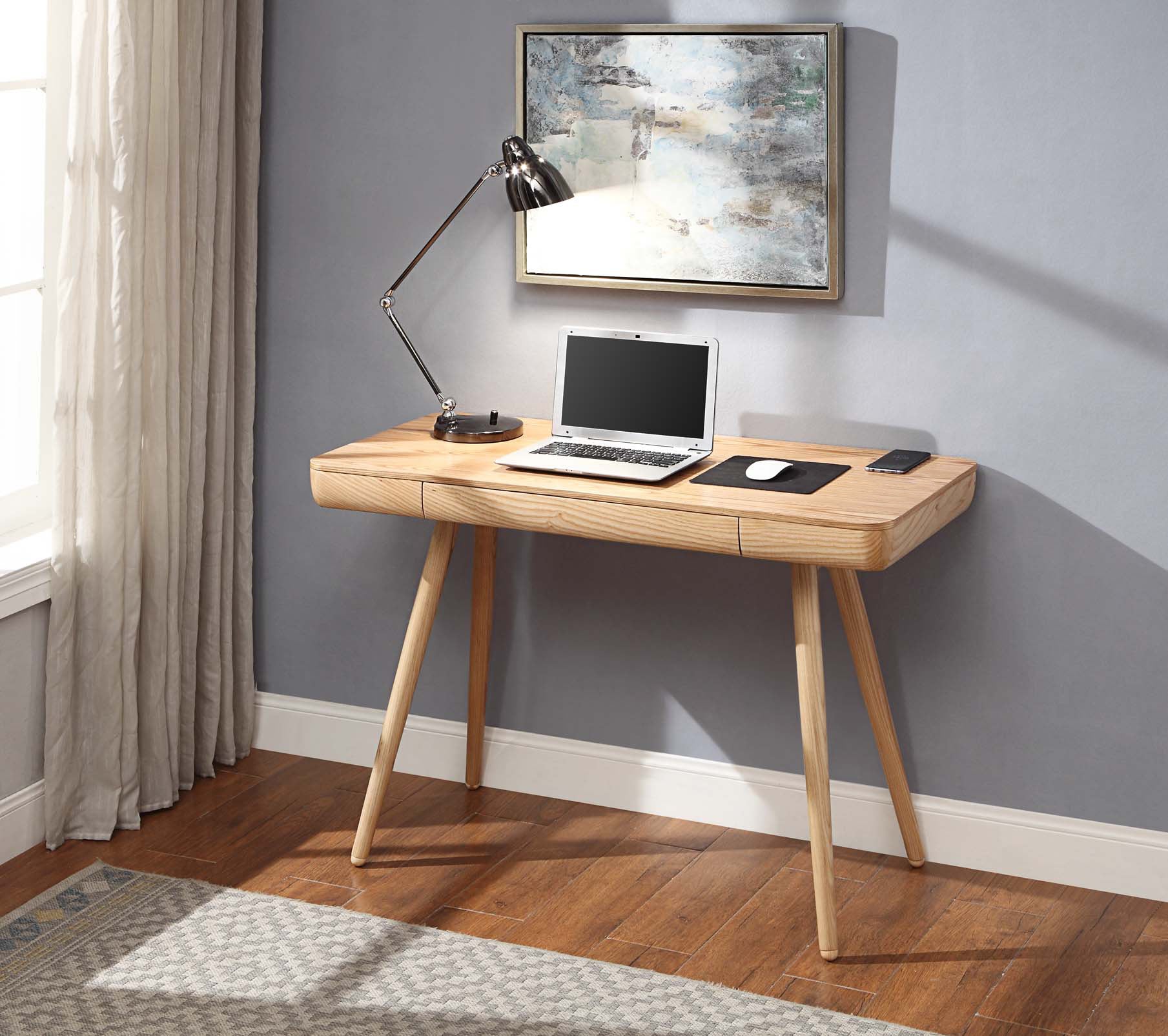 Specialising In Contemporary Quality Home Office Desk in Oak Veneer - 1100mm - PC713 UK