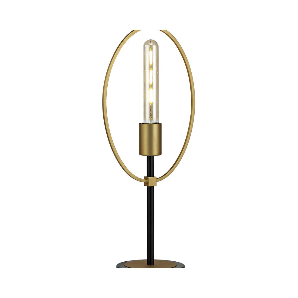 Luxuria Enigma Table Lamp 1 Light E27 Sand Gold/Matt Black