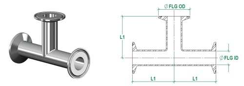 Equal Tee, Clamp Ended