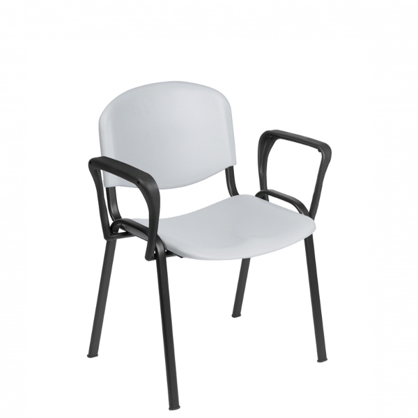 Venus Visitor Chair With Arms - Grey
