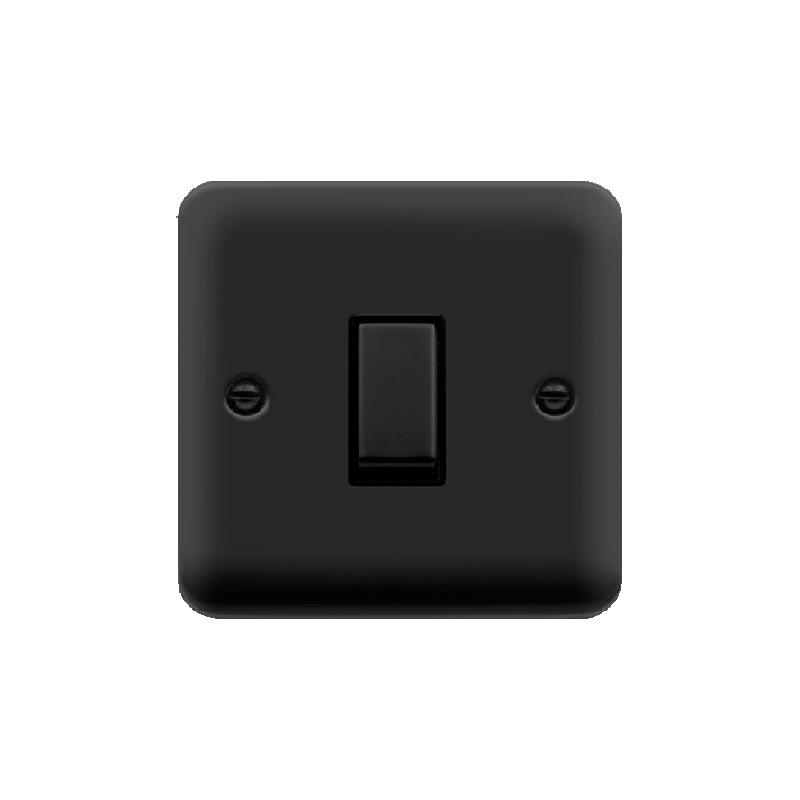 Click Deco Plus 1 Gang DP Switch Matt Black Black Inserts