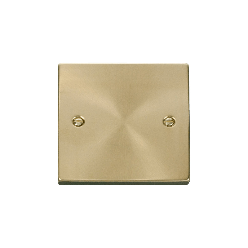 Click Deco Blank Plate 1 Gang Satin Brass