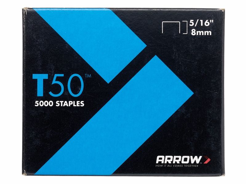 Arrow T50 Staples 8mm (5/16in) Box 5000