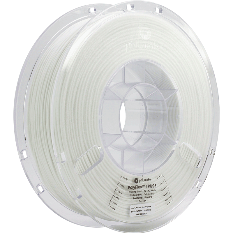 Polymaker PolyFlex TPU-95A 1.75mm True White filament 750gms