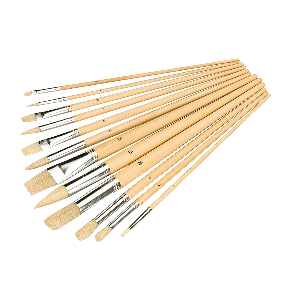 Silverline 282606 Artists Paint Brush Set 12pce Mixed Tips