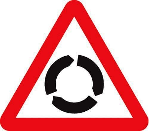 Roundabout ahead class RA1 600mm tri