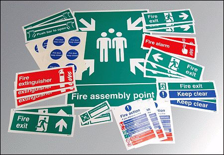 Fire safety signs kit - rigid value pack (Vinyle 20%)