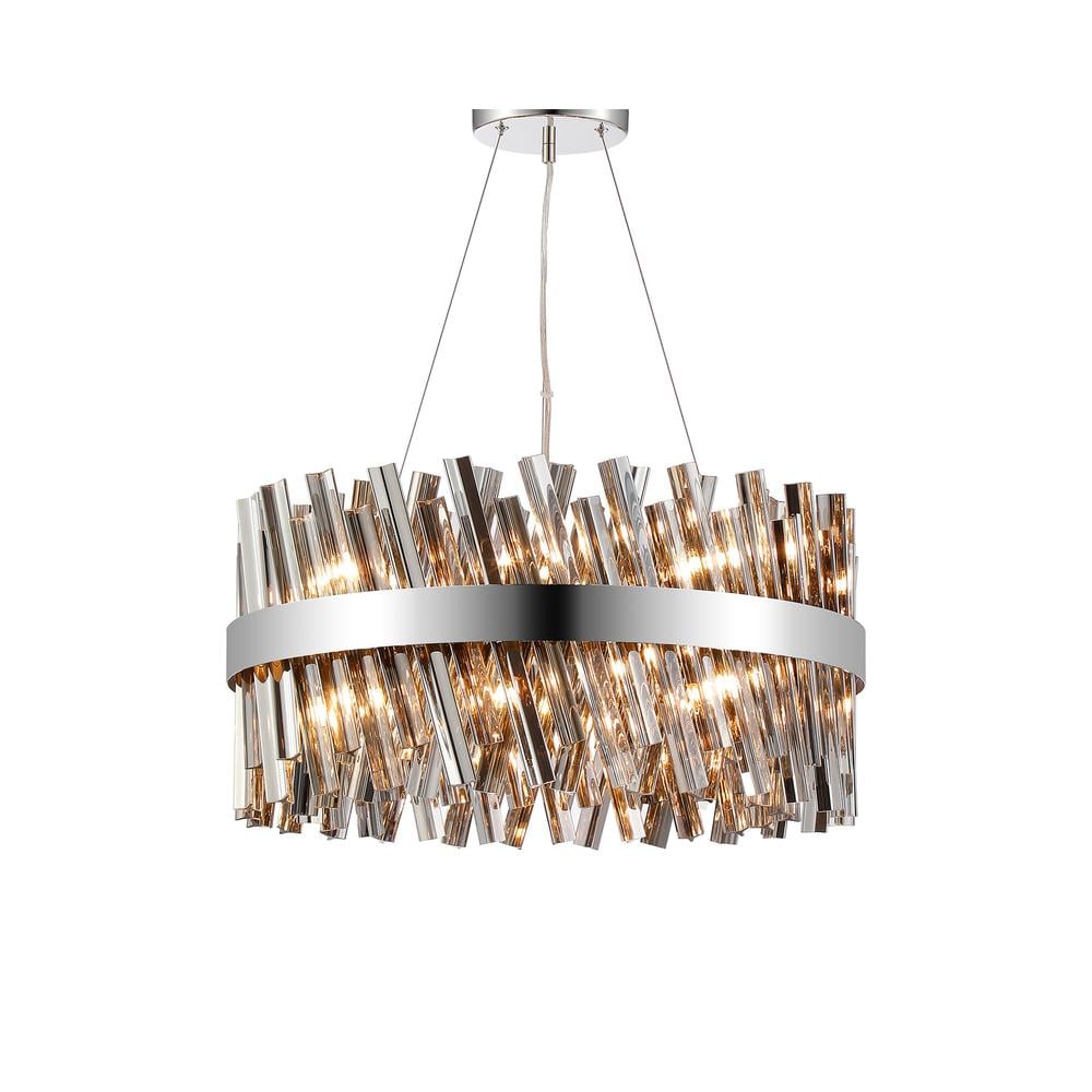 Luxuria Sylph 60cm 18 Light G9 Pendant Round Polished Nickel / Smoke