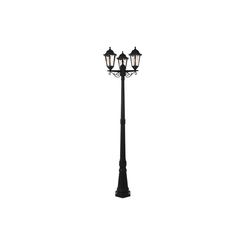 Forum Bianca Tall Post Lantern E27 Triple Head Black