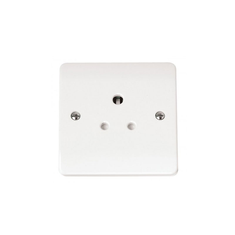 Click Unswitched Round Pin Socket 5A White PVC