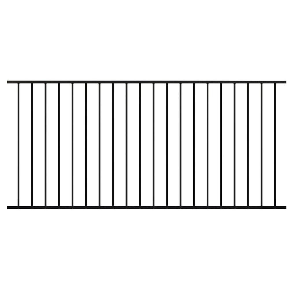 Railing Panel - for 1200mm High Fence2400 x 1100mm with 16mm Tube - Black