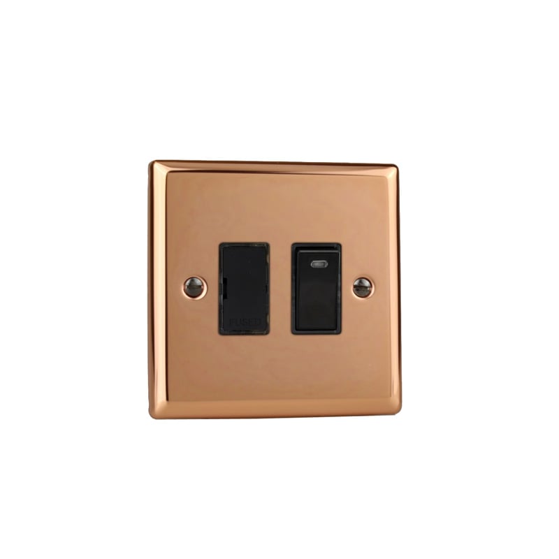 Varilight Urban 13A DP Switched Fused Spur with Neon Polished Copper (Standard Plate)