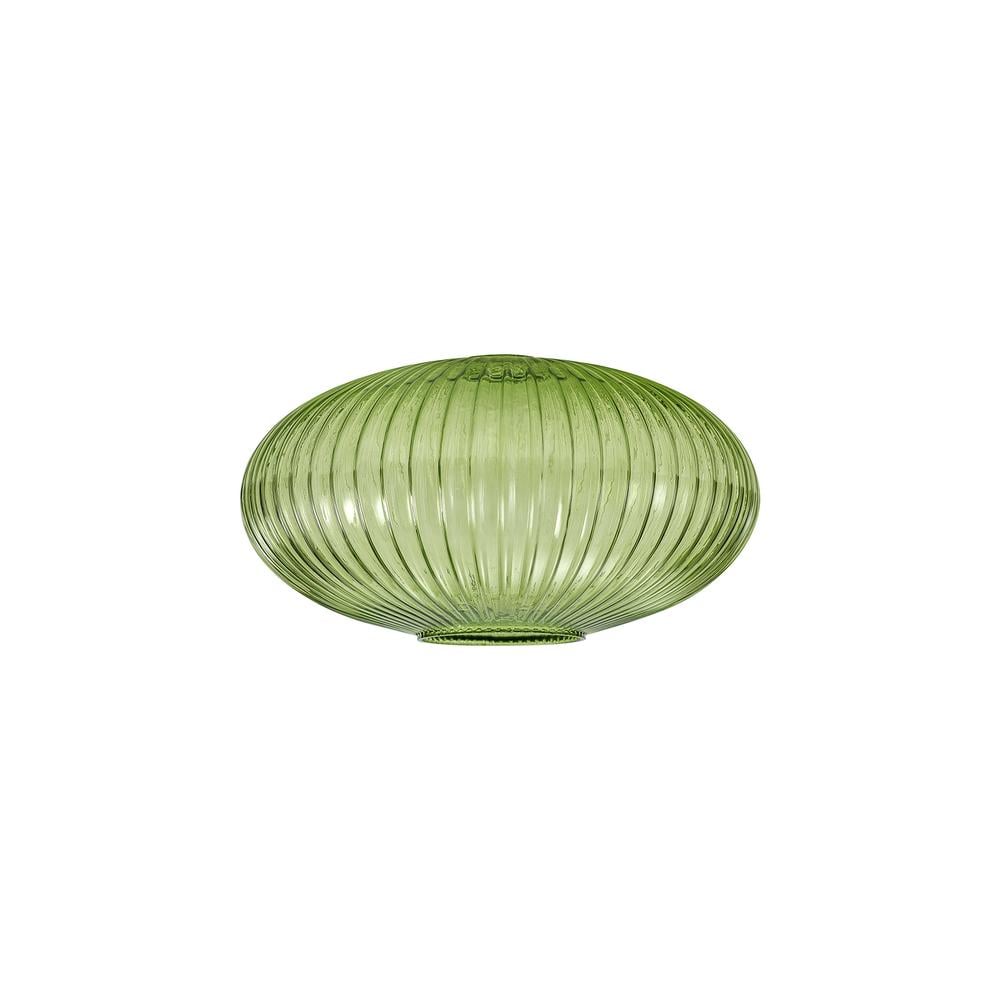 Luxuria Kennith 30cm Oval Sphere Ribbed Glass (G) Green