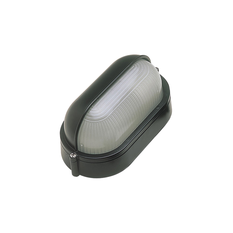 Ovia E27 Oval Bulkhead With Eyelid Black