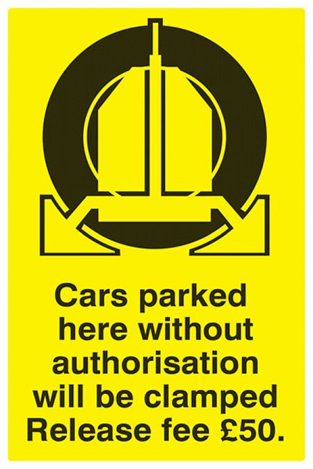 Cars parked clamped - release fee £50