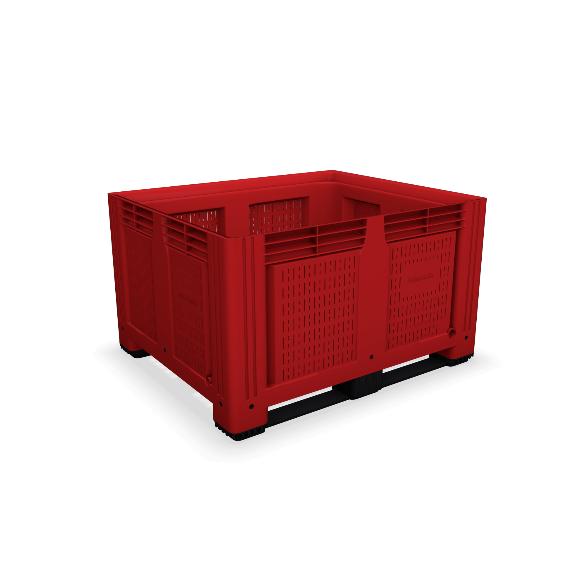 Red Plastic Pallet Box with Vented Sides