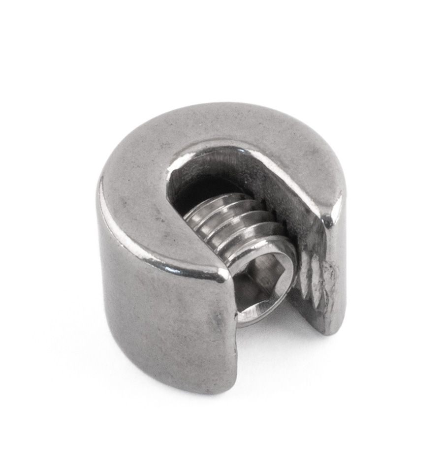 Wire Rope End Stopper with 1 Grub Screw - 316 / A4 Stainless Steel