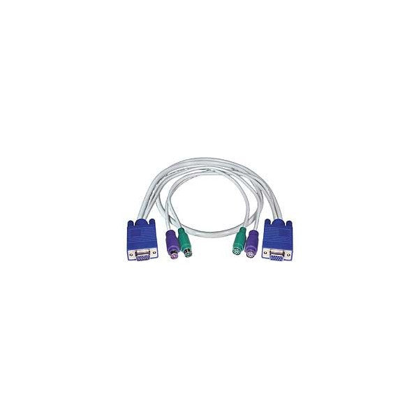VKMEXT-6 - KVM Cable VGA PS/2 Extension 15HD 6-pin miniDin 6 ft 15HD Male - 6 pin miniDIN Male - 15HD Female - 6 pin miniDIN Female Gray