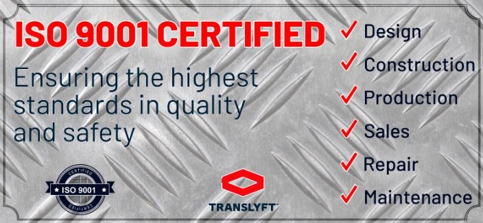 Translyft is fully ISO 9001 Certified