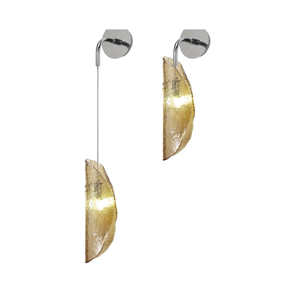 Luxuria Trim Wall Light 1xG9 Polished Chrome/Amber Glass