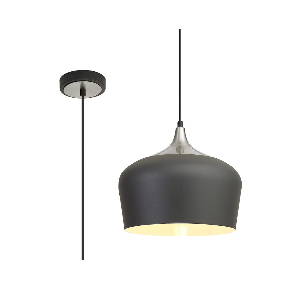 Luxuria Secessionist 29.5cm 30cm Pendant Light E27 Anthracite/Satin Nickel