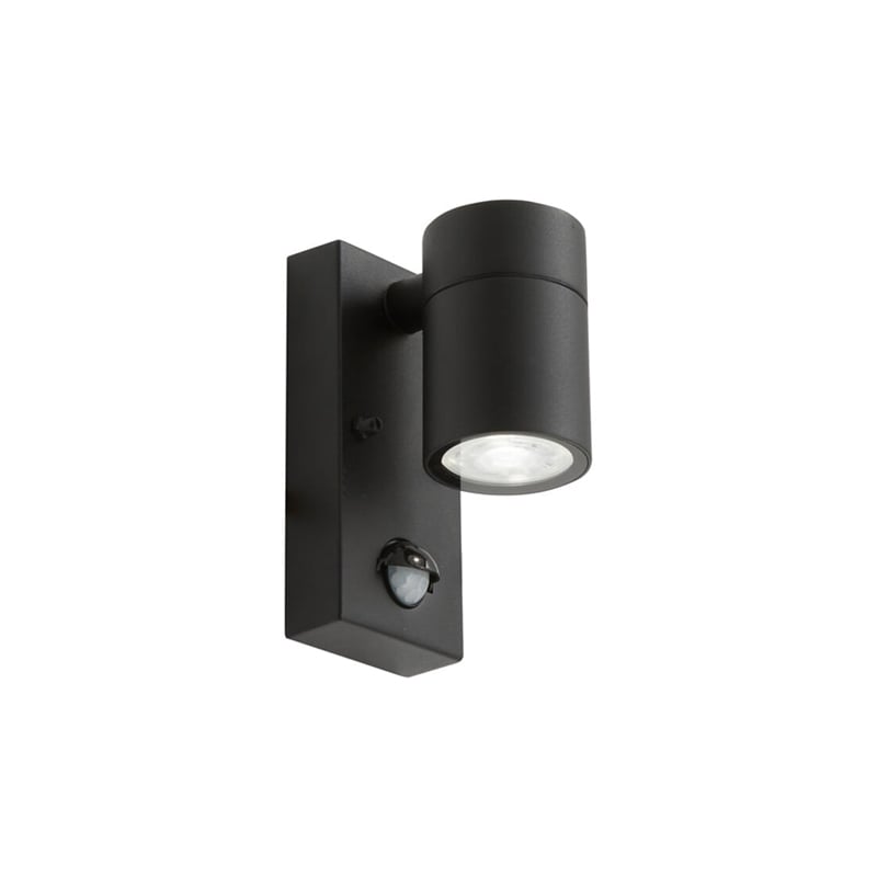 Ansell Acero Directional With PIR GU10 Wall Light PIR Black