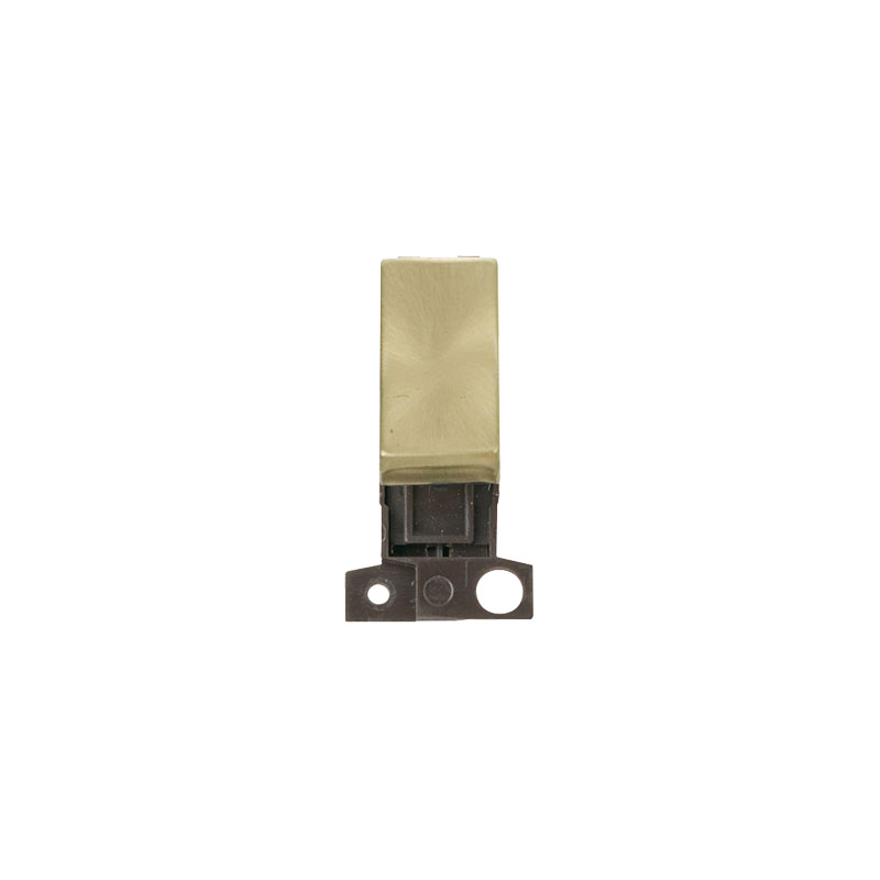 Click MiniGrid Ingot 10AX 13A DP Resistive Switch Module Satin Brass