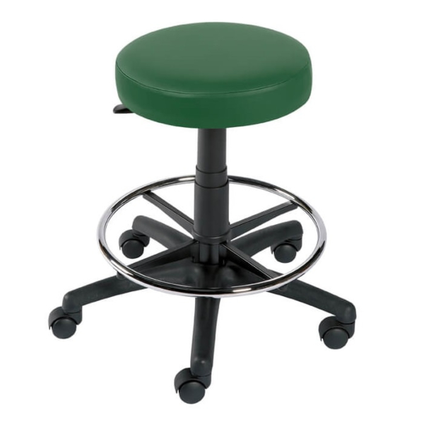 Gas Lift Examination Stool with Foot Ring - Green