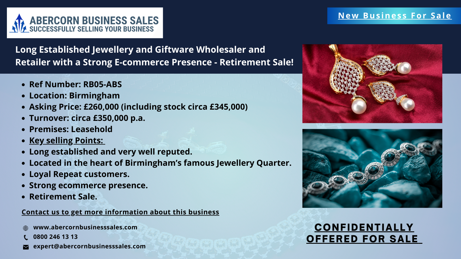 RB05-ABS - Long Established Jewellery and Giftware Wholesaler and Retailer with a Strong E-commerce Presence - Retirement Sale