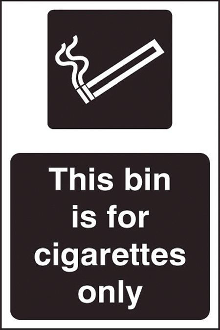 This bin is for cigarettes only (white/black)