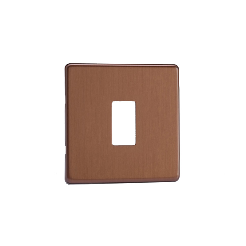 Varilight Urban 1G Plate Brushed Bronze with Yoke Single Plate Screw Less Plate