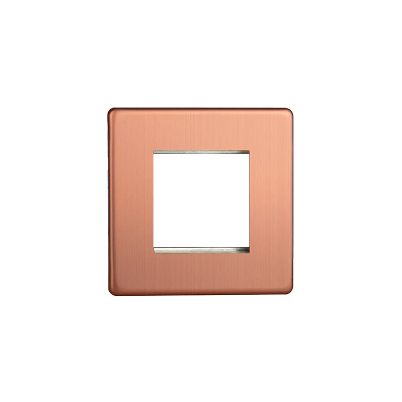 Varilight Urban 2 Grid Space Plate Brushed Copper Screw Less Plate