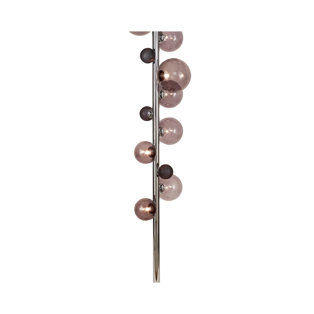 Luxuria Mateo Floor Lamp 8xG9 Polished Chrome/Smoked Glass With Black Marble Base