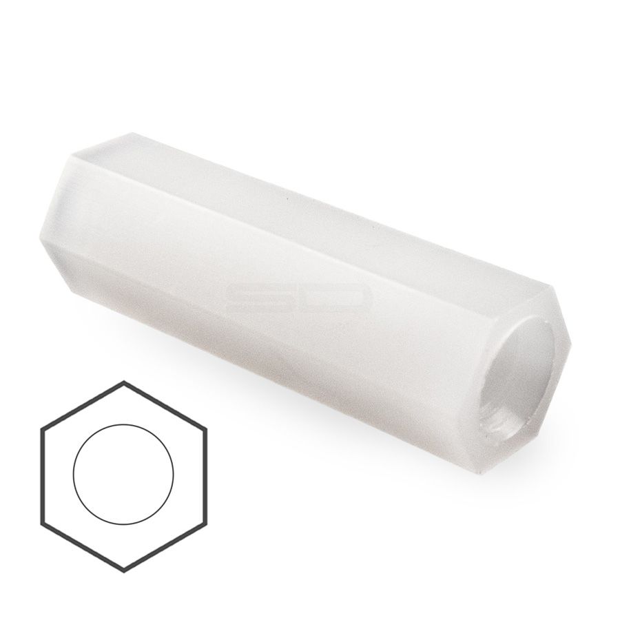 Metric Nylon Hexagon Tapped Spacers